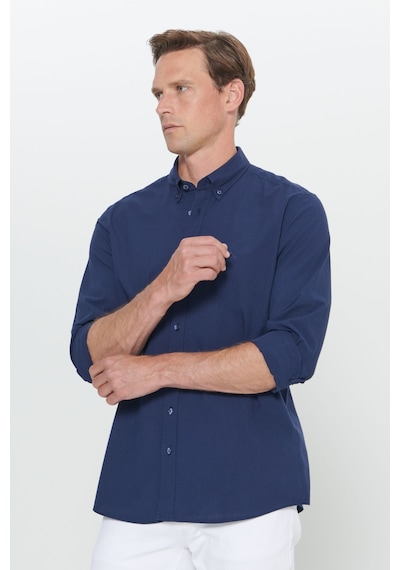 Ac&Co / Altınyıldız Classics Erkek Lacı Slim Fit Dar Kesim Düğmeli Yaka %100 Pamuk Gömlek Lacı Lacivert Ac&Co / Altınyıldız Classics Erkek Lacı Slim Fit Dar Kesim Düğmeli Yaka %100 Pamuk Gömlek Lacı Lacivert