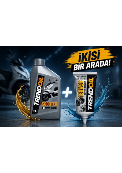 Trendoil Scooter Yağ Seti 10w-40 4t Motor Yağı 1 Litre + 80w-90 150ml Gl-5 Şanzıman Dişli Yağı