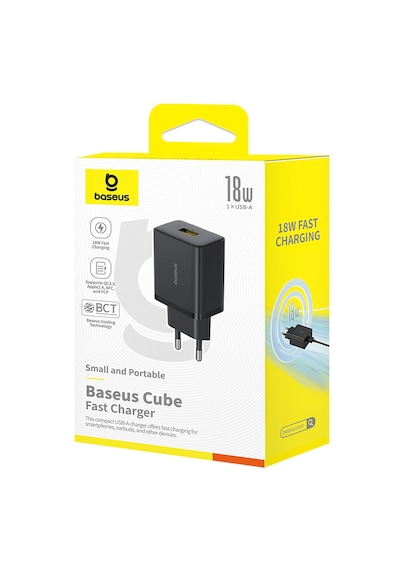 Baseus Cube P10111405117-Z1 18 W USB-A Hızlı Şarj Aleti Siyah