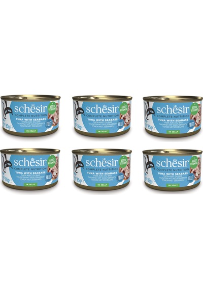 Schesir Ton Ve Levrek Tam Ve Dengeli Jöleli Kedi Konservesi 85 Gr. X 6 Adet