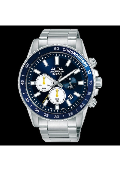 At3l15x1 Alba Quartz Çelik Gri Lacivert Kadran 10 Atm 45 Mm Erkek Kol Saati