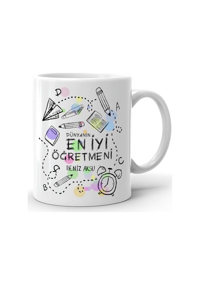 Bk Gift Kişiye Özel Erkek Öğretmen Bebek Yastık & Kupa Bardak & Mum & Notluk -4, Öğretmenler Günü, Öğretmene Hediye