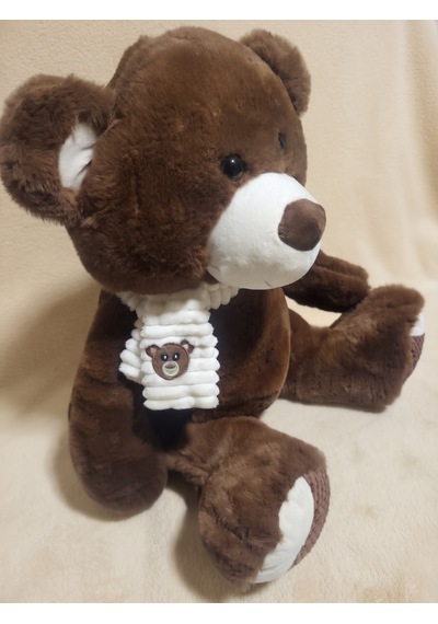 Peluş 45 Cm Atkılı Ayıcık Kahverengi