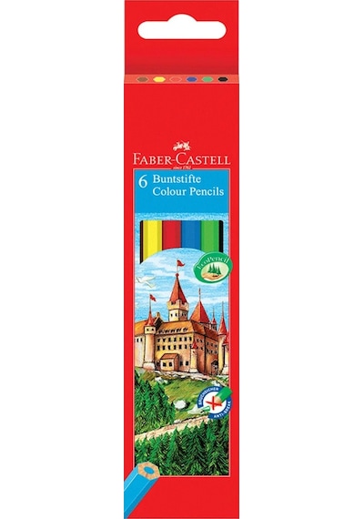 Faber-Castell 6 Renkli Kalem Seti,Altıgen Gövdeli, Karton Kutulu
