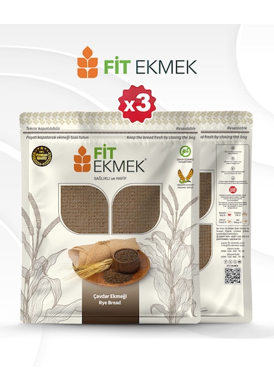 Fit 3'lü Çavdar Lavaş Ekmeği 300gr
