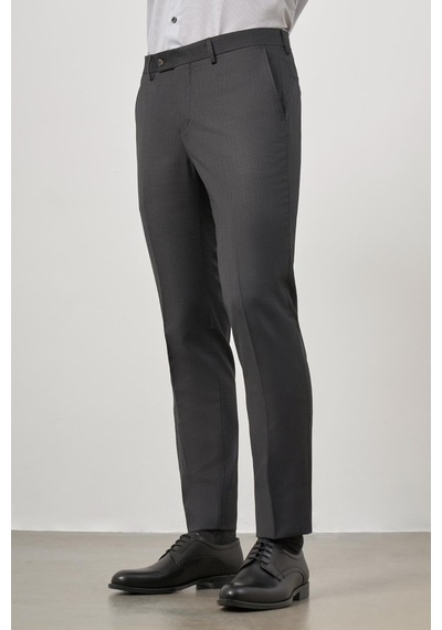 İmza Koyu Antrasit Düz Bez Ayağı Slim Fit Classic Pantolon 1003245152 Koyu Antrasit