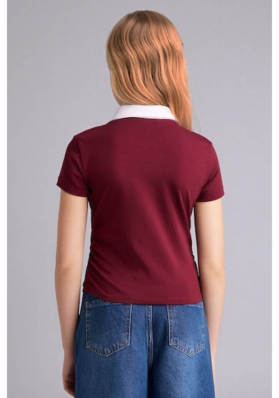 Defacto Slım Fıt Polo Yaka Slogan Baskılı Kısa Kollu Polo Tişört Kız Çocuk G1001a826smbr115 Bordo-br115 Defacto Slım Fıt Polo Yaka Slogan Baskılı Kısa Kollu Polo Tişört Kız Çocuk G1001a826smbr115 Bordo-br115