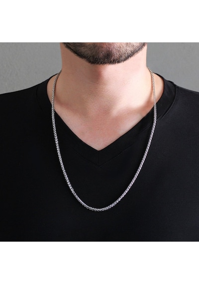 Modern Tasarım Silver Renk Çelik Erkek Zincir (504282108)