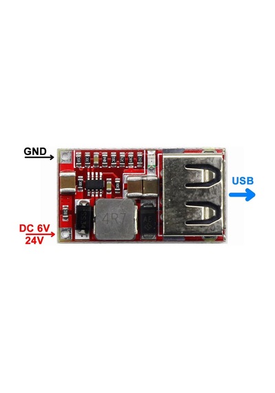 6-24v To 5v 2a Usb Voltaj Düşürücü Hw384 Mini Usb Çıkış Şarj Taşınabilir Güç Kaynağı Araba Mobil Dc