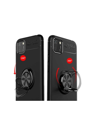 Huawei Y5P Kilif Yüzüklü Tam Korumali Silikon Kapak 442390708