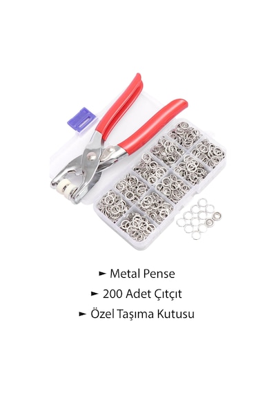 Metal Çıtçıt Düğme Pensesi Ve Aparat Seti Gömlek Elbise İçin Kolay Çıtçıt Takma Aparatı