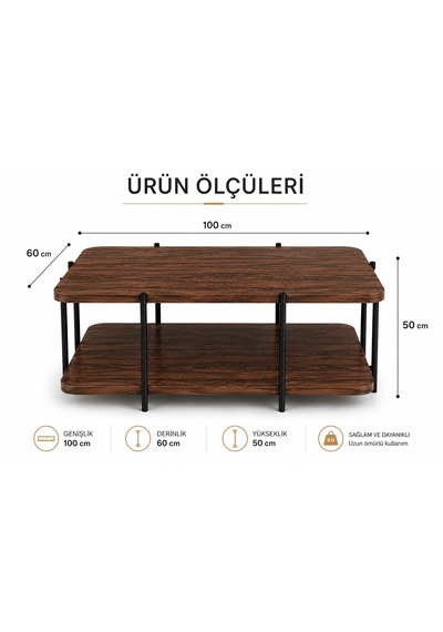 Atlas Orta Sehpa , İki Katlı Orta Sehpa , 60 X 100 Orta Sehpa Barok