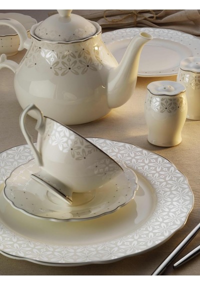 Aryıldız Phuket Bone China 36 Parça Kahvaltı Seti Beyaz