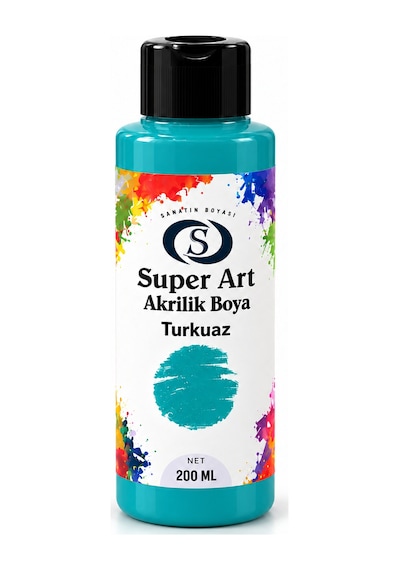 Super Art Akrilik Boya Turkuaz 200 Ml 1 Şişe