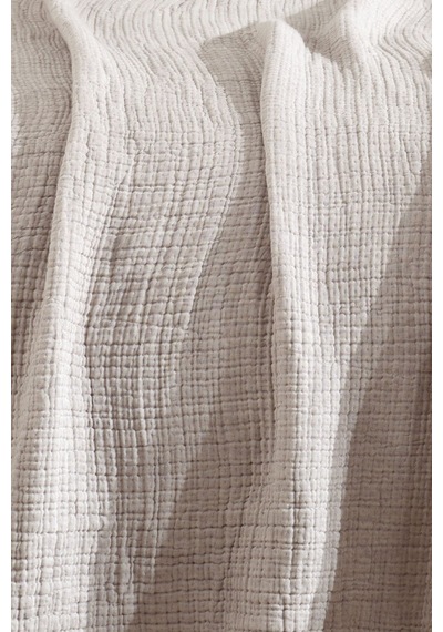 Varol Tek Kişilik 5 Katlı %100 Pamuk Müslin Yatak Örtüsü - Taş Tas/160x230cm Taş