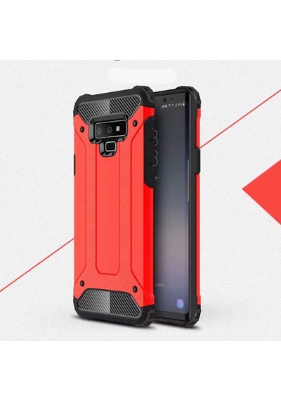 Kilifone - Samsung Uyumlu Galaxy Note 9 - Kılıf Çift Katman Zırh Tank Crash Military Kapak - Kırmızı