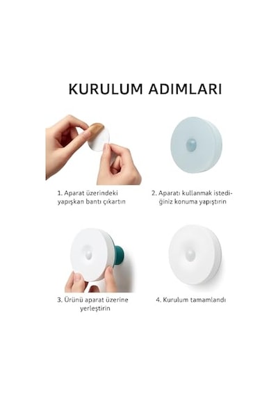 Sensörlü Led Gece Lambası Şarj Edilebilir Ve Taşınabilir 4000k Işık Usb İle Dolap Içi Merdiven Gardrop Altı Ku Diğer 77336933