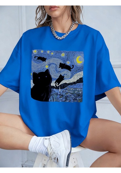 Noıssey Urban Pop Graphic Kadın Tişört Koleksiyonukod 5137 Saks