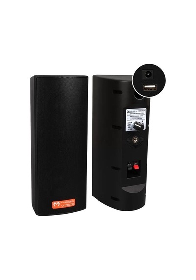 Hubrendy Sh Magicvoice Mv-26 2x7.5 Cm 50 Watt Komütatörlü Hat Trafolu Siyah Sütun Hoparlör 2'li Tak