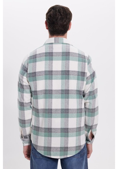 Tudors Erkek Slim Fit Dar Kesim Kareli Kışlık Oduncu Gömlek-42210 Mint Tudors Erkek Slim Fit Dar Kesim Kareli Kışlık Oduncu Gömlek-42210 Mint