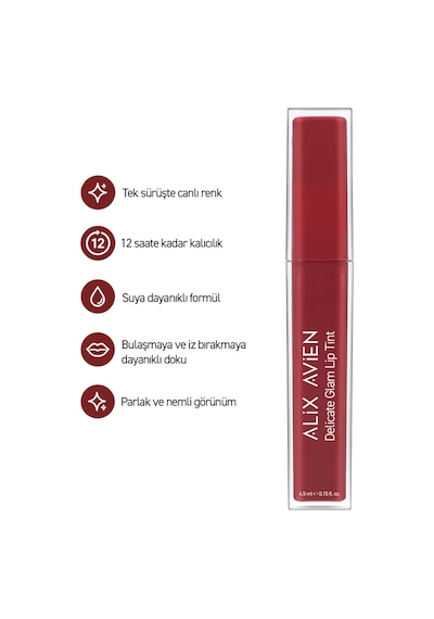 Kalıcı & Suya Dayanıklı Dudak Parlatıcı Tint - Delicate Glam Lip Tint 707 Stunning Cherry Pembe