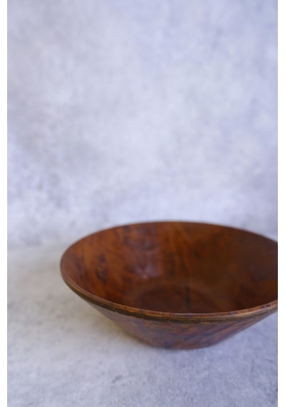 Justwood Ligna 19 Cm Melamin Ahşap Rölyefli Salata Tabağı, Servis Tabağı, Çukur Kase, Çerezlik Koyu Kahverengi