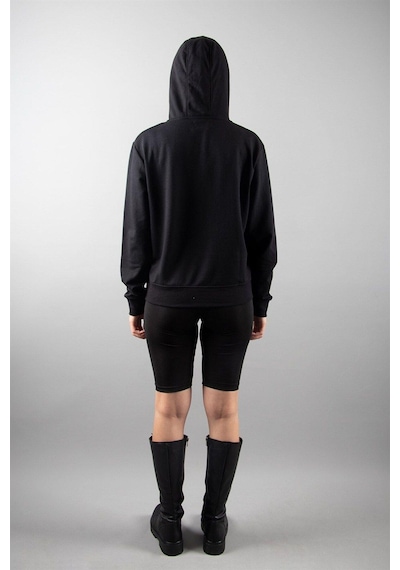 Siyah 2 Iplik Kapüşonlu Sweatshirt Çok Renkli