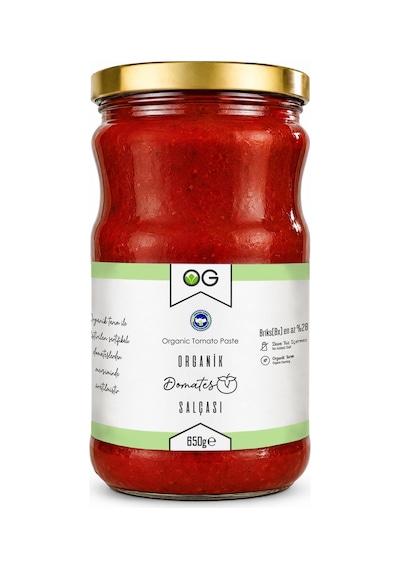 OG natural Organik Tuzsuz Domates Salçası 650 Gr Domates