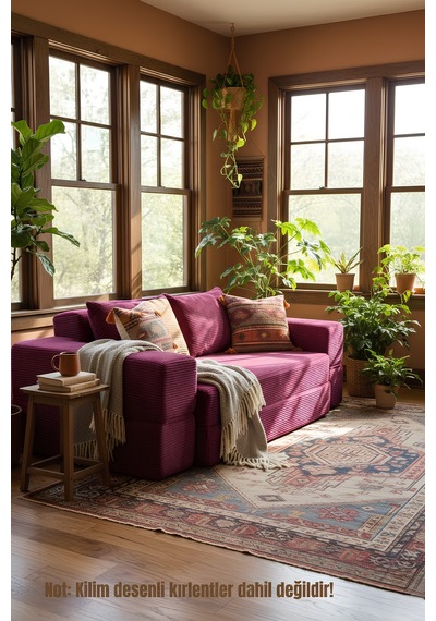 Reflekta Havuzlu Sünger Koltuk Yataklı Açılır 190x220 Rollpack Sünger Koltuk Demonte Pembe