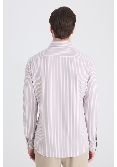D'S Damat Ds Damat Slim Fit Vizon Çizgili Gömlek 5hc02ad07280m Çok Renkli