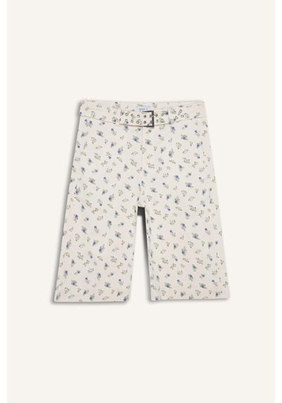 Defacto Afra X Defacto Normal Bel Gabardin Bermuda H2627ax26smwt84 Beyaz-wt84