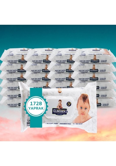 Elbebek Islak Havlu Mendil 24 X 72 Adet 1728 Yaprak Elbebek Islak Havlu Mendil 24 X 72 Adet 1728 Yaprak