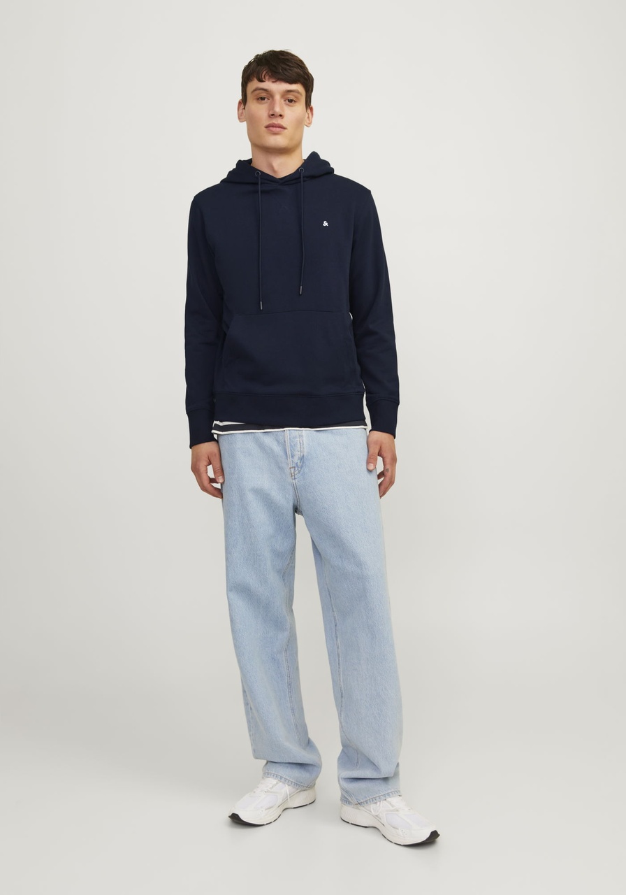 Jack & Jones Erkek Kapüsonlu Sweatshirt - Paulos 12256591 Navy Blazer Yeşil