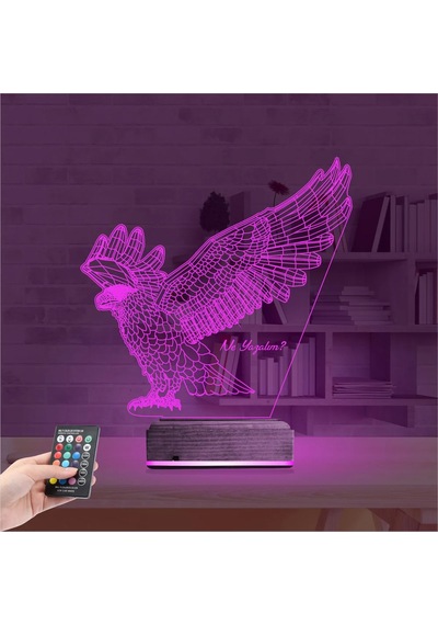 Luvivia Kartal Taraftar Kişiye Özel 3d Lamba - Masa Gece Lambası V1 Şeffaf