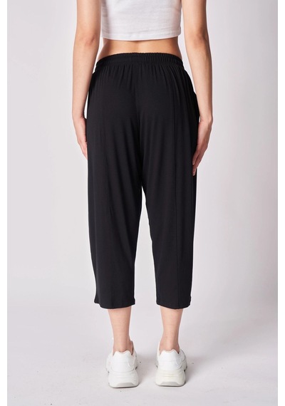 Defys Kadın Beli Lastikli Regular Fit Dikiş Detaylı Şalvar Pantolon Siyah - 625082534 Siyah Defys Kadın Beli Lastikli Regular Fit Dikiş Detaylı Şalvar Pantolon Siyah - 625082534 Siyah