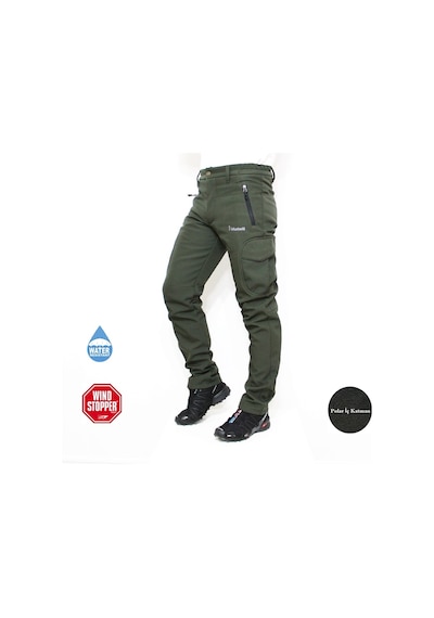 Mudwill Softshell Kargo Cepli Kışlık Pantolon-Haki