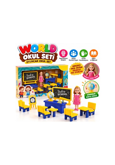 Enf-39186 World Okul Seti Oyuncak Okul Set 10pcs Mixed