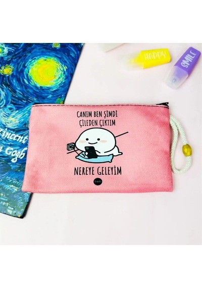 Canım Ben Şimdi Çileden Çıktım Tasarımlı 4'lü Hediyelik Kırtasiye Seti - Kupa, Defter, Kalemlik, Sekreterlik