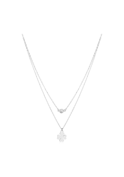 Emılıano Jewellery Silver 925 Ayar Gumus Yonca Kolye Gold - Rose Gold - Gümüş