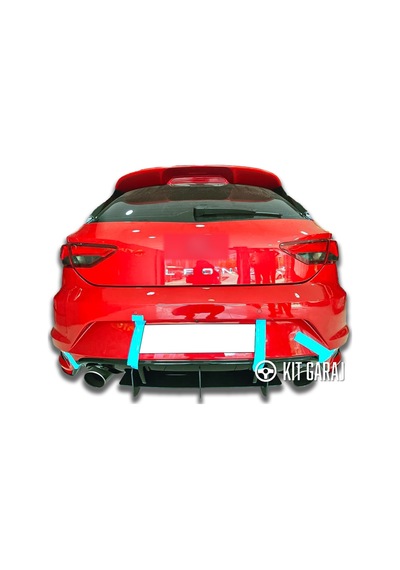 Seat Leon Mk3 2012-2020 Aero Parlak Siyah Flap Plastik Boyalı