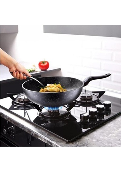 Lavonnı 28 Cm Granıt Wok Tava Siyah