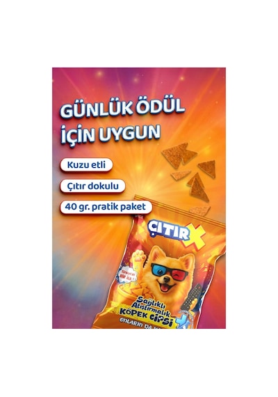 Çıtır X Köpek Cipsi Kuzu Etli Köpek Ödülü 40gr