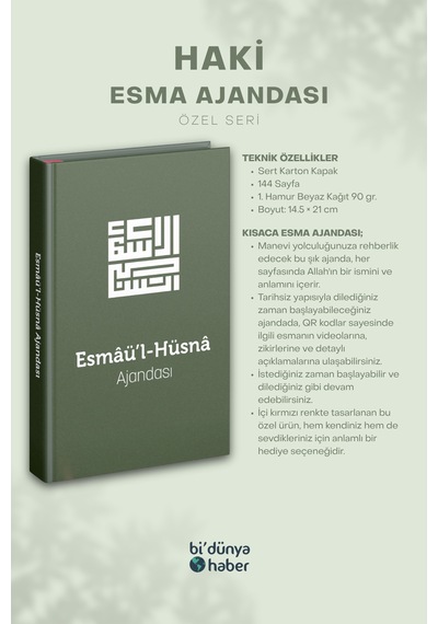 Esmaül Hüsna Ajandası- Haki Özel Seri Çok Renkli