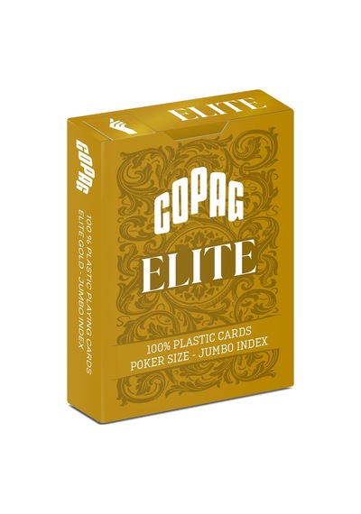 Copag Elite%100 Plastik Oyun Kartları, Poker Boyu Jumbo Endeks Tek Deste, Altın Sarısı