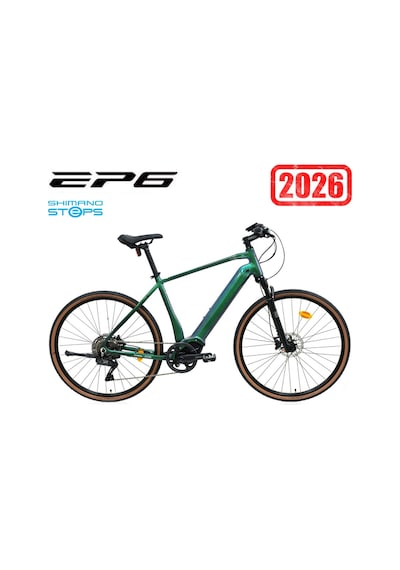 Carraro E-sportive X Pro Di2 Elektrikli Şehir Bisikleti Yeşil Turkuaz M/48cm Siyah