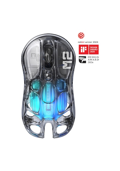 Gravastar Mercury M2 Rgb 26k Dpı Optik Gaming Mouse, Kablosuz, Programlanabilir 5 Tuşlu, Şeffaf Siya Mercury M2