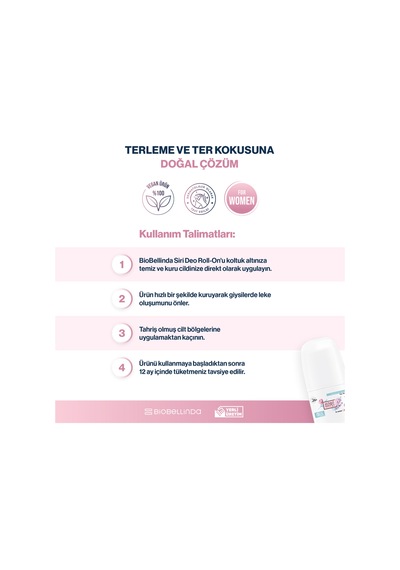 Doğal Siri Deo Roll-on For Women Kararma Önleyici 50 Ml