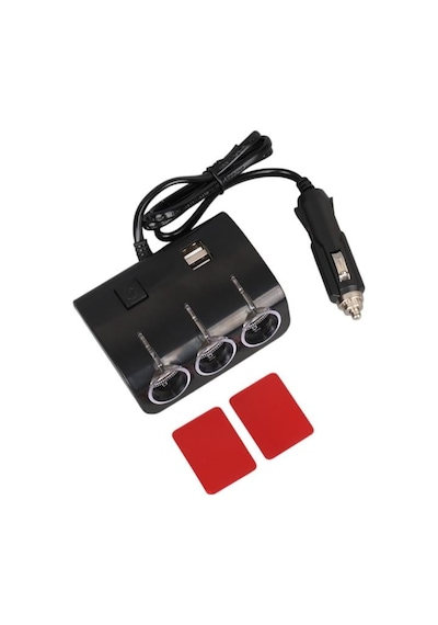Olesson 1506 12-24v Çift Usb Girişli 120w 80 Cm Kablolu 3'lü Araç Çakmak Çoklayıcı