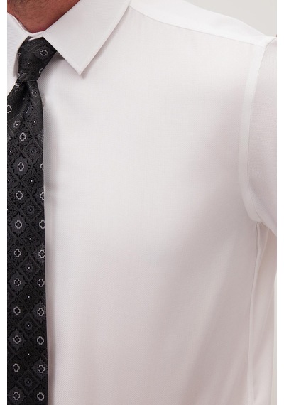 Tudors Slim Fit Beyaz Non-ıron %100 Pamuk Doğa Dostu Ekoteks Belgeli Ütü Gerektirmez Gömlek-39065 Beyaz
