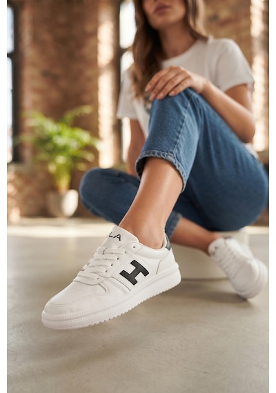 Ayakkabı Fuarı Elit Asqla1457 Kadın Klasik Sneaker Beyaz - Siyah